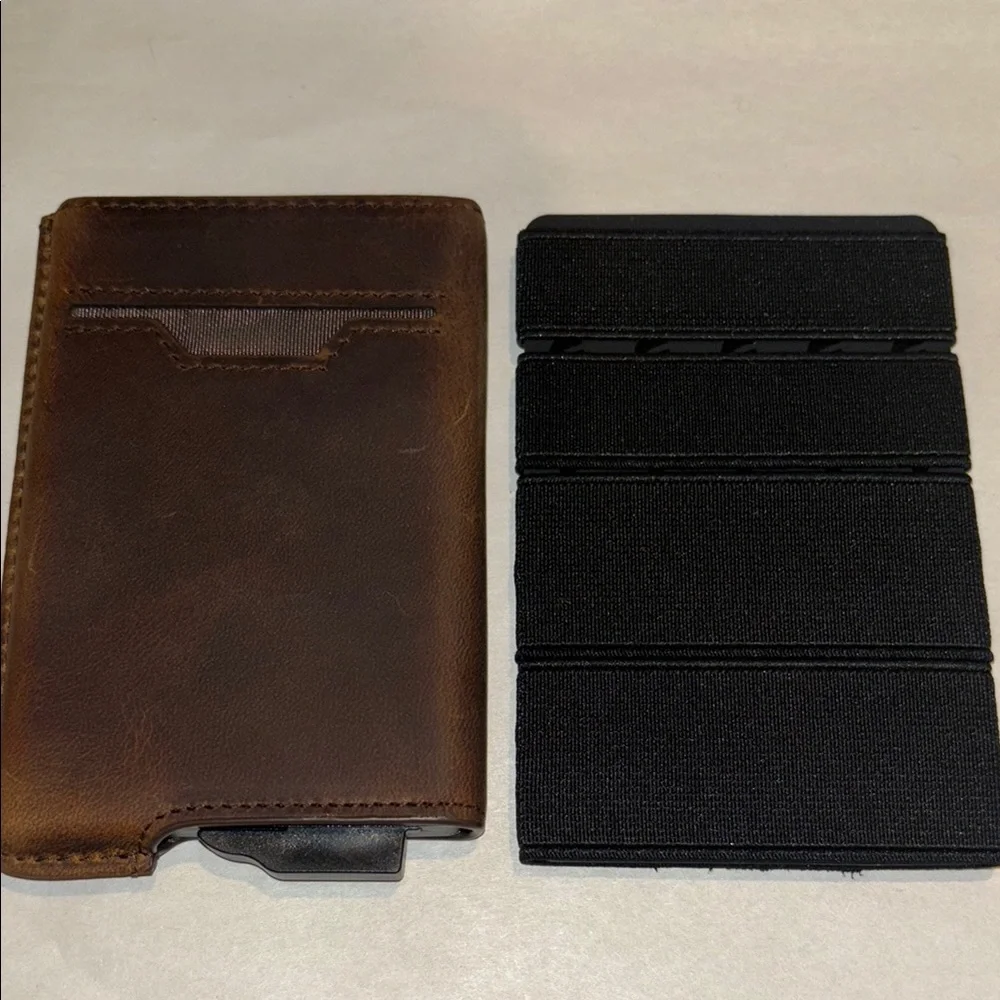 Fidelo Men’s Ultra Slim Hybrid Leather Wallet card holder Rustic Brown NWT
